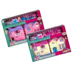 Doll House Play Set with Accessories  28 x 21cm